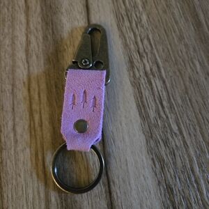 Portland Leather Goods Pink Suede Short Keychain